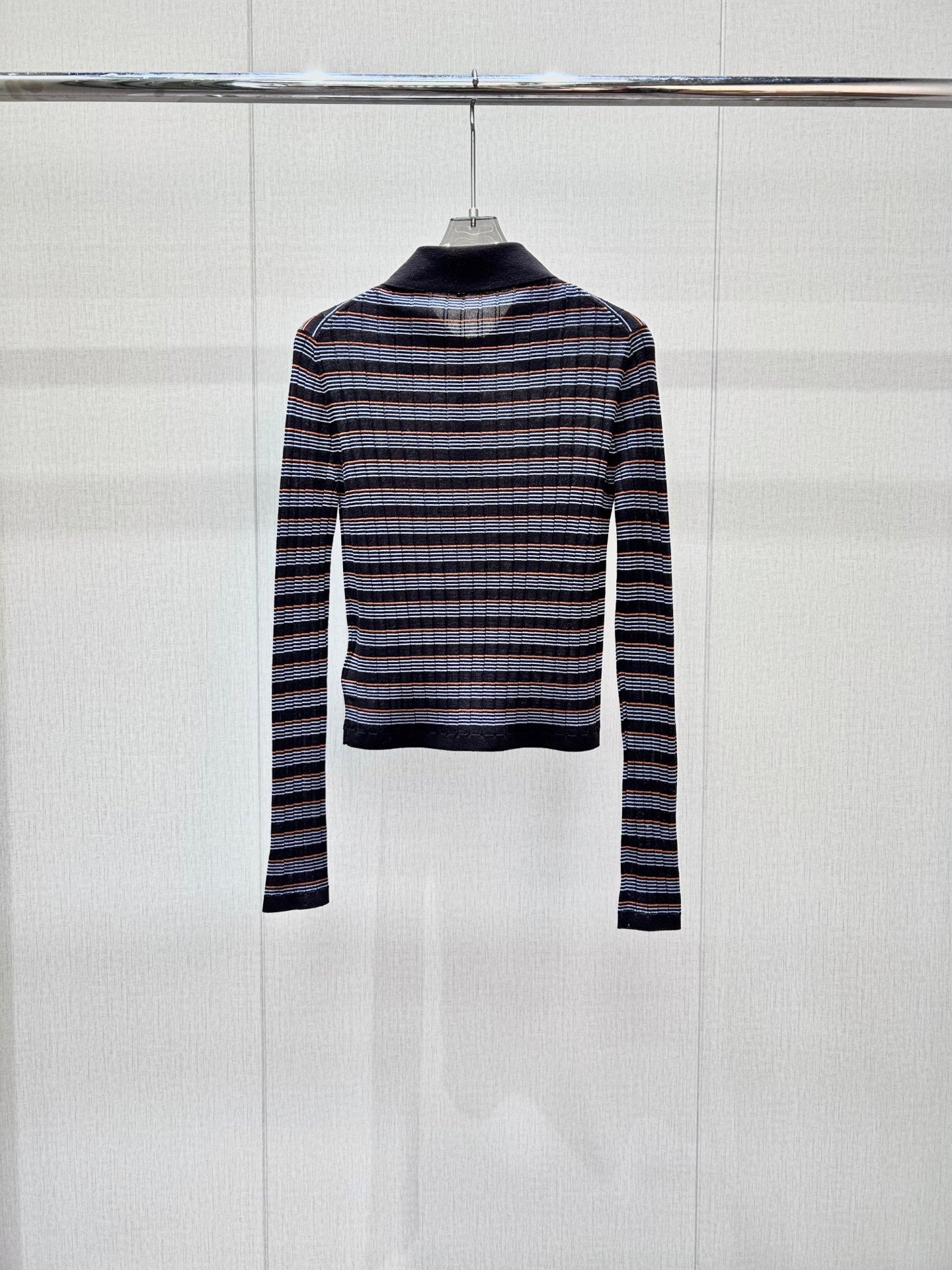 PRADA 26S LONG-SLEEVE KNIT POLO SHIRT 1104