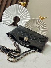 CHANEL 26S MINI SHOPPING BAG 24 IN BLACK LAMBSKIN