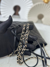 CHANEL 26S MINI SHOPPING BAG 24 IN BLACK LAMBSKIN