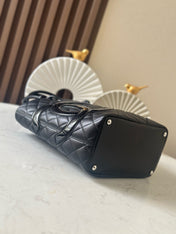 CHANEL 25S CAMBON LIGNE TOTE BAG 24 IN BLACK CALFSKIN