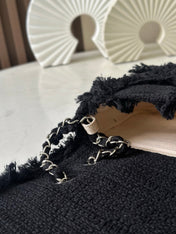 CHANEL 26S FLAP BAG 27 IN BLACK TWEED