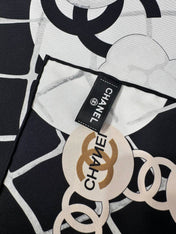 CHANEL 25S SCARF 90 IN CASHMERE SILK 737220