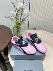 SOCCER SNEAKER IN PINK MIX BLACK QUILTED LAMBSKIN