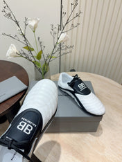SOCCER SNEAKER IN WHITE MIX BLACK QUILTED LAMBSKIN