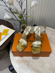 6AM HIGH SANDAL 95 MM IN GOLD LAMBSKIN