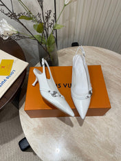 HIGH SLINGBACKS 5 CM IN WHITE CALFSKIN
