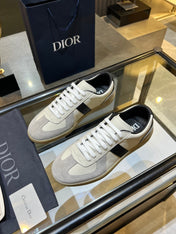 DIOR 26S B01 MATCHPOINT SNEAKER IN WHITE AND BLACK CALFSKIN WITH GRAY SUEDE