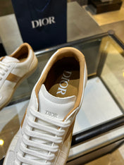 DIOR 26S B01 MATCHPOINT SNEAKER IN COGNAC BROWN AND WHITE CALFSKIN WITH WHITE SUEDE