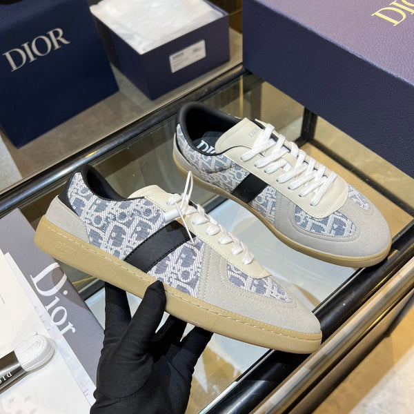 DIOR 26S B01 MATCHPOINT SNEAKER IN BLUE & WHITE OBLIQUE JACQUARD CANVAS AND SUEDE