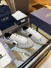 DIOR 26S B01 MATCHPOINT SNEAKER IN BLUE & WHITE OBLIQUE JACQUARD CANVAS AND SUEDE
