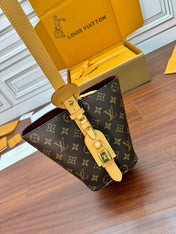 ALL IN BB BAG 18 IN BROWN MONOGRAM COATED CANVAS AND CALFSKIN