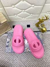 DIOR FLAT SLIDES 25S IN PINK TPU