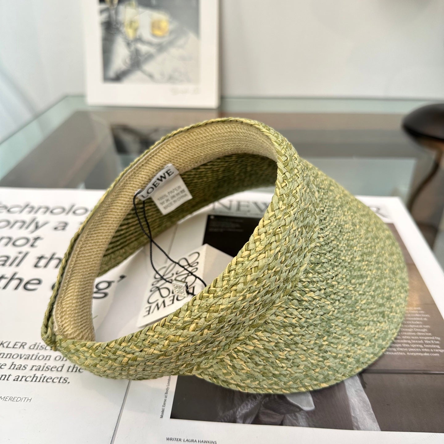 LOEWE 26S RAFFIA SUN VISOR HAT STYLE 204