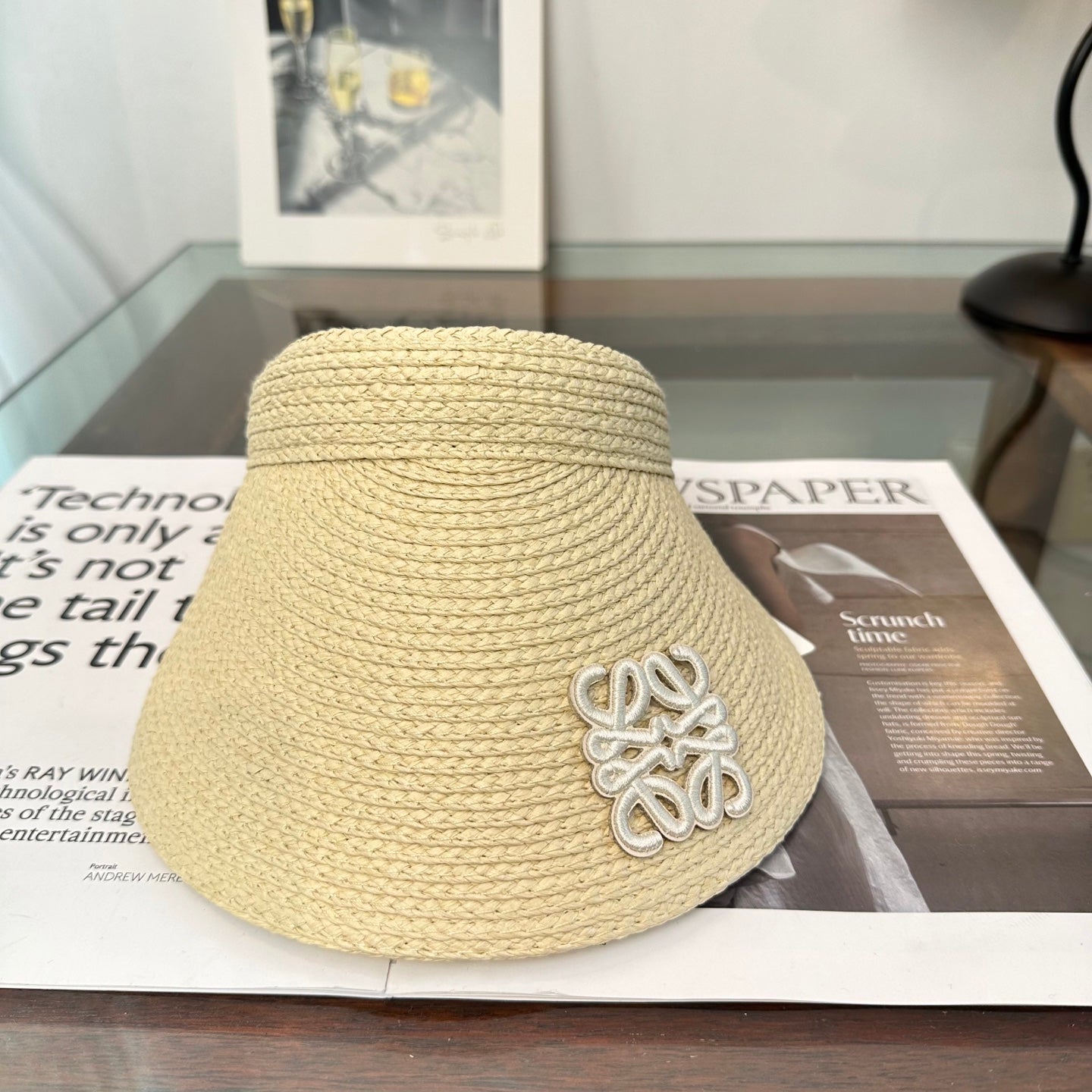 LOEWE 26S RAFFIA SUN VISOR HAT STYLE 198
