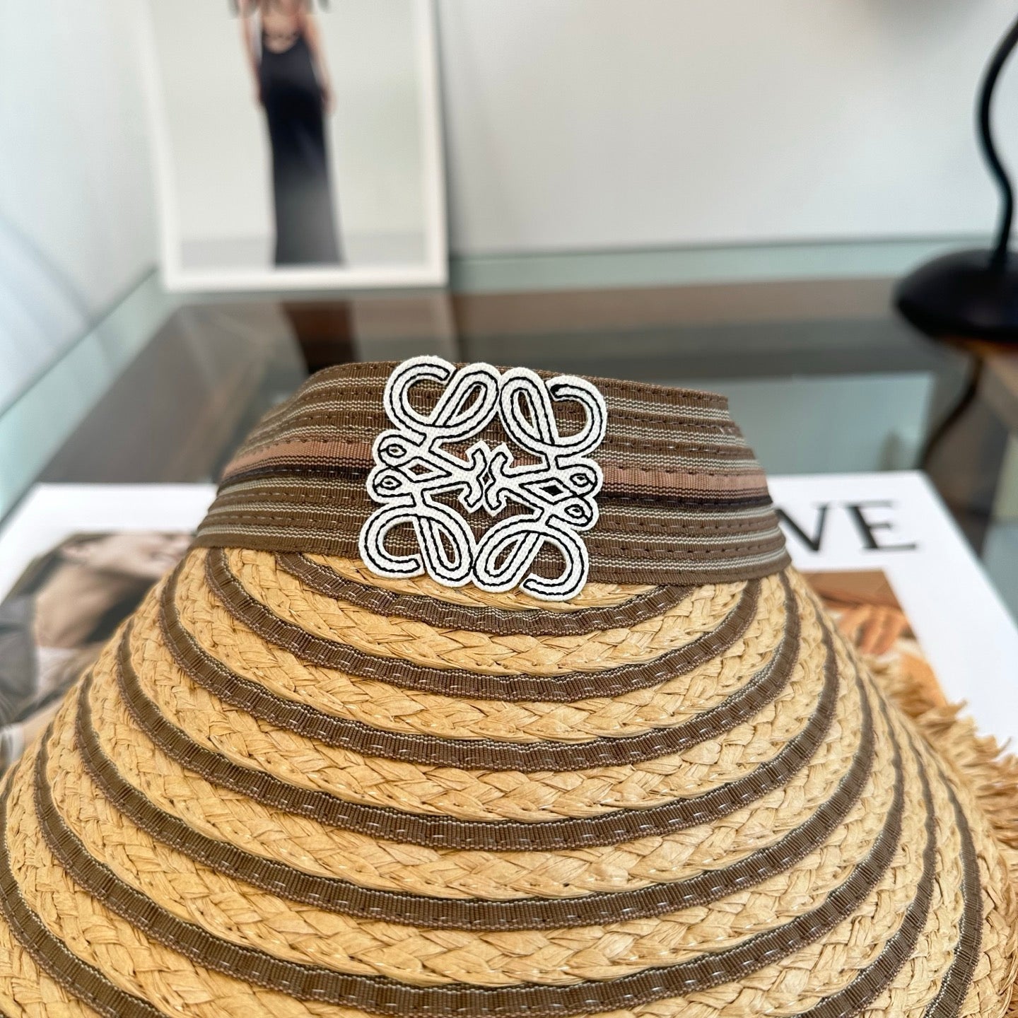 LOEWE 26S RAFFIA SUN VISOR  STYLE 260