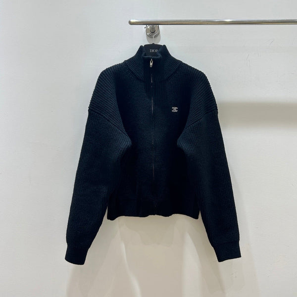 CELINE 26S ZIP-UP RIBBED KNIT CARDIGAN 751