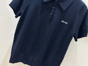 MIUMIU 26S SHORT-SLEEVE KNIT POLO SHIRT 1548