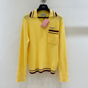 MIUMIU 26S LONG-SLEEVE KNIT POLO SHIRT 1414