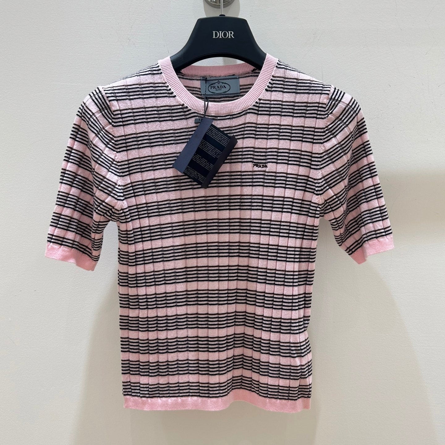 PRADA 26S SHORT-SLEEVE KNIT TOP 1296