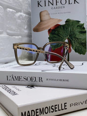 SQUARE SUNGLASSES 632881 IN GRAY CLEAR ACETATE