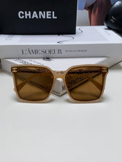 SQUARE SUNGLASSES 632884 IN BEIGE CLEAR ACETATE