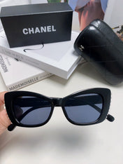 CAT EYE SUNGLASSES 632701 IN BLACK ACETATE EMBOSSED PEARL
