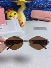LOGO SUNGLASSES 560865 IN HAVANA ACETATE GOLD METAL BROWN LENS