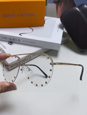 PARTY PILOT SUNGLASSES 567463 IN GOLD METAL CLEAR LENSES