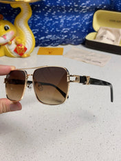 SIGNATURE SQUARE SUNGLASSES 567475 IN GOLD METAL BROWN SMOKE LENSES