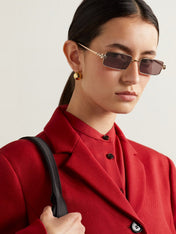PANTHÈRE RECTANGULAR FRAME SUNGLASSES CT0473S IN METAL
