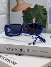 DIOR 26S RECTANGULAR FRAME IN BLUE ACETATE 422576
