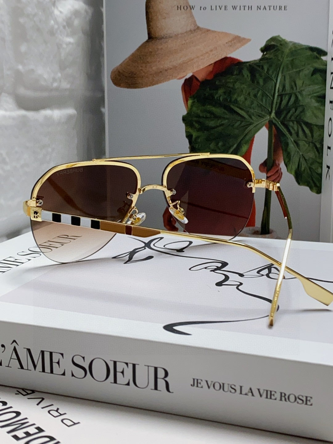 BURBERRY 26S AVIATOR FRAME IN METAL 424566