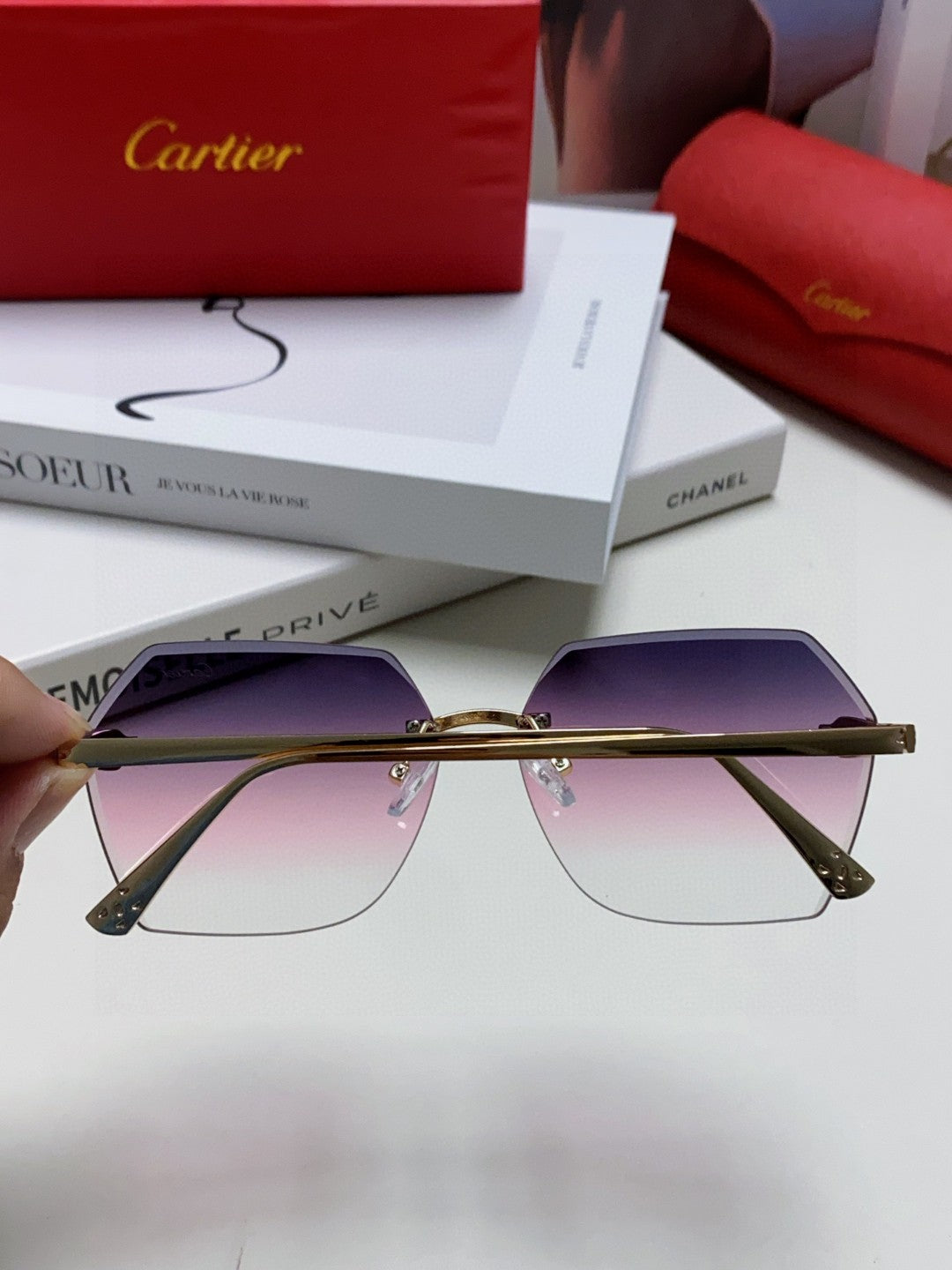 CARTIER 26S GEOMETRIC HEXAGONAL FRAME IN METAL 443365