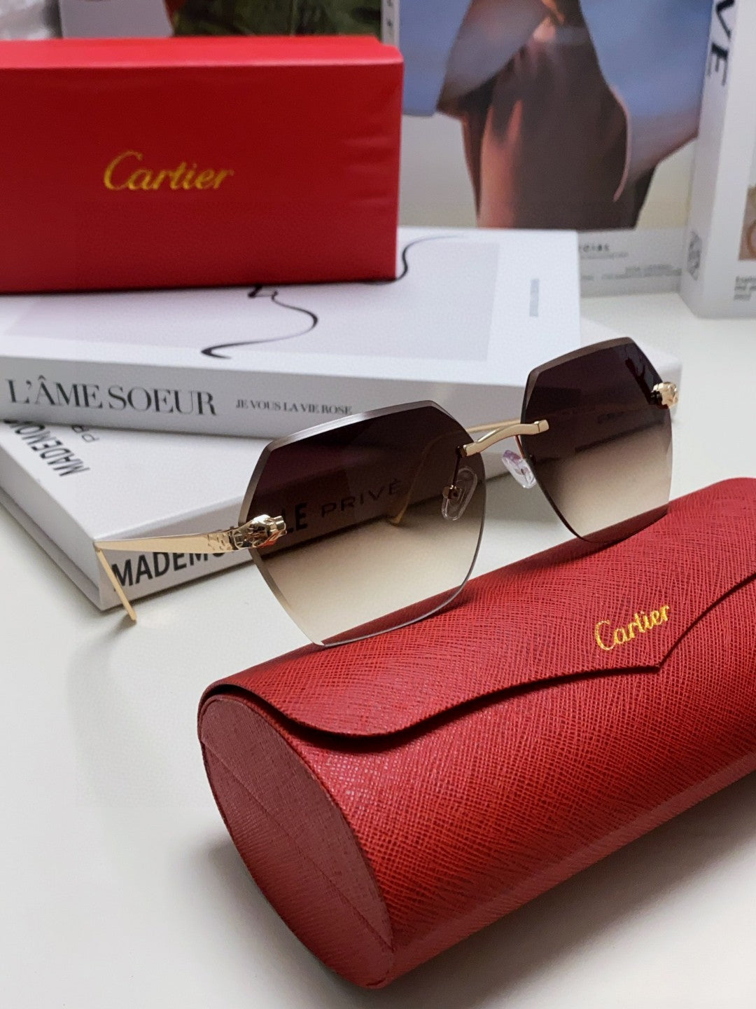 CARTIER 26S GEOMETRIC HEXAGONAL FRAME IN METAL 443367