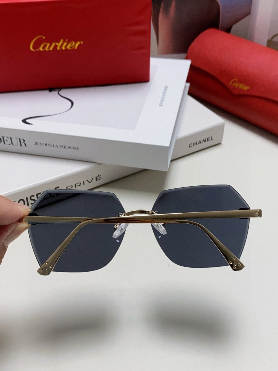 CARTIER 26S GEOMETRIC HEXAGONAL FRAME IN METAL 443368