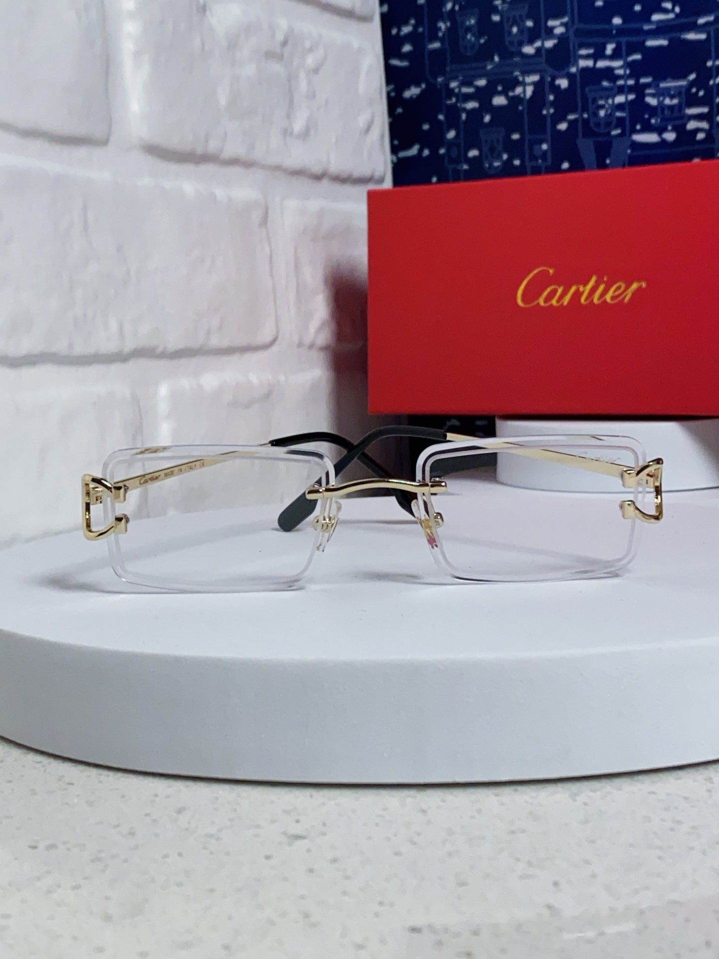 CARTIER 26S RIMLESS RECTANGULAR FRAME IN METAL 435994