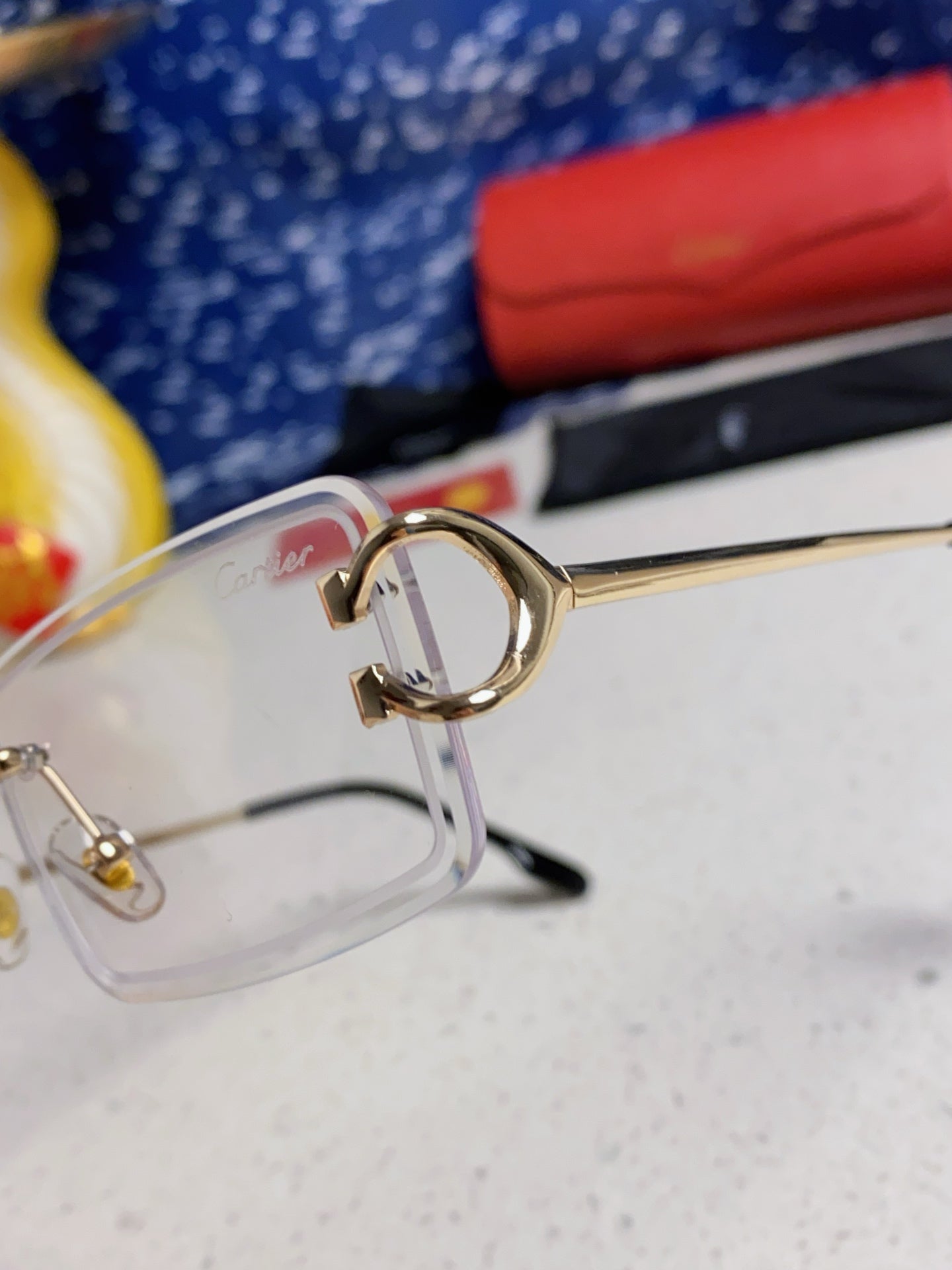 CARTIER 26S RIMLESS RECTANGULAR FRAME IN METAL 435994