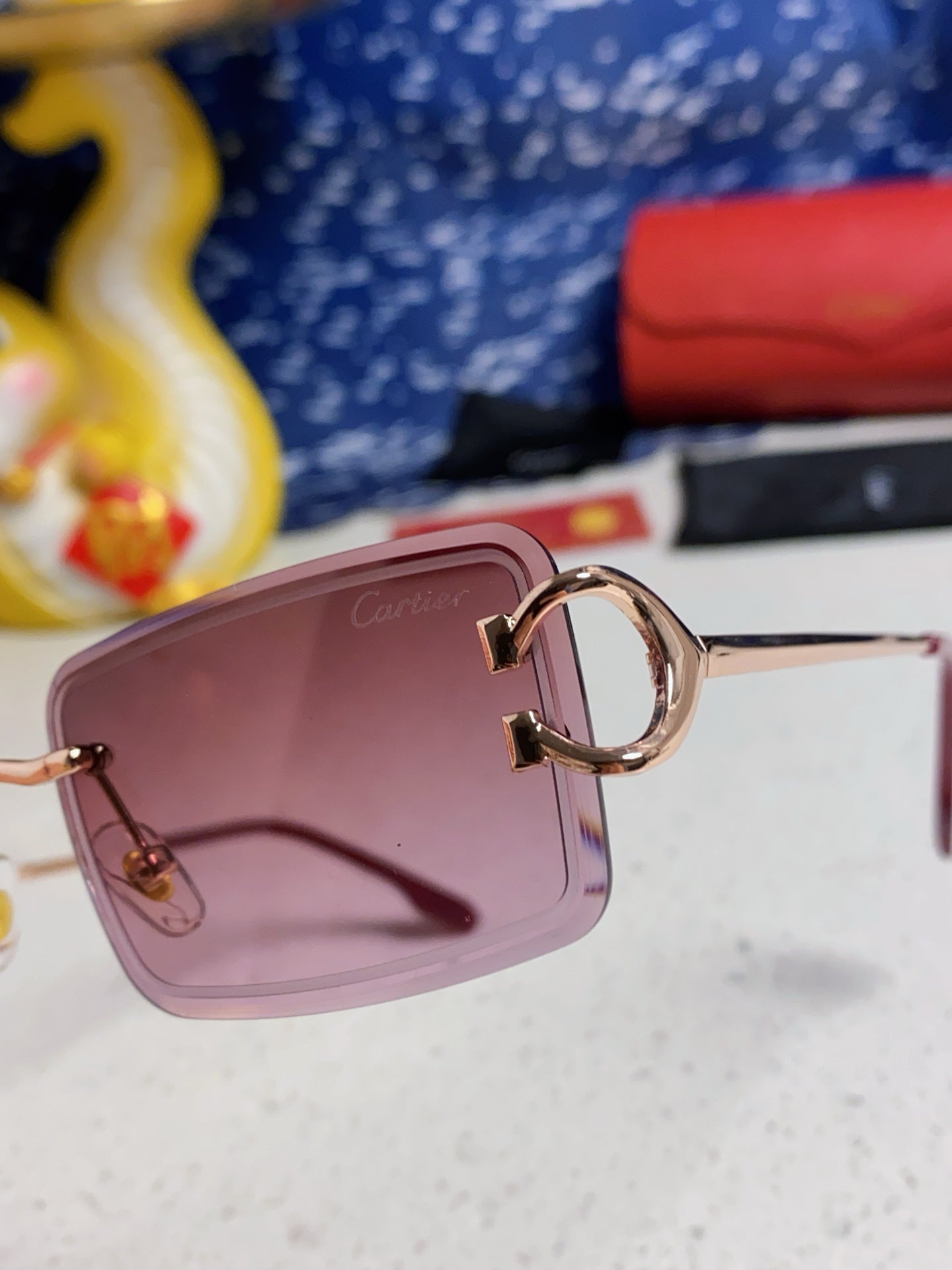 CARTIER 26S RIMLESS RECTANGULAR FRAME IN METAL 435995