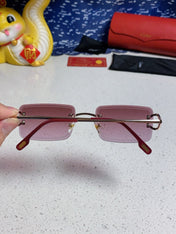 CARTIER 26S RIMLESS RECTANGULAR FRAME IN METAL 435995