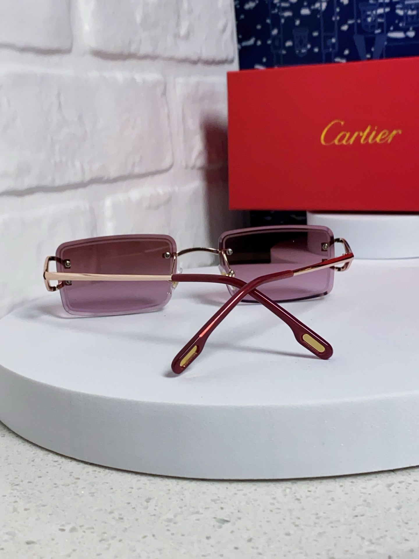 CARTIER 26S RIMLESS RECTANGULAR FRAME IN METAL 435995