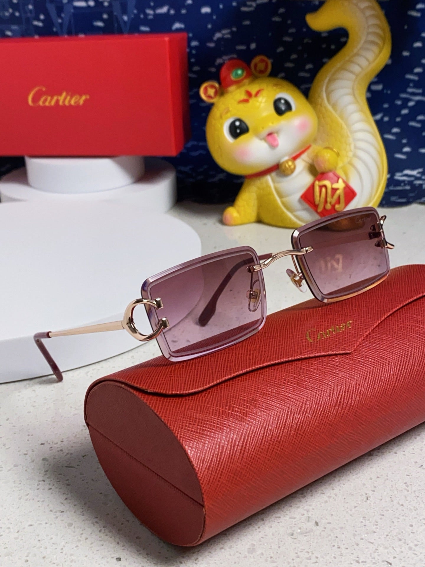 CARTIER 26S RIMLESS RECTANGULAR FRAME IN METAL 435995