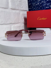 CARTIER 26S RIMLESS RECTANGULAR FRAME IN METAL 435995