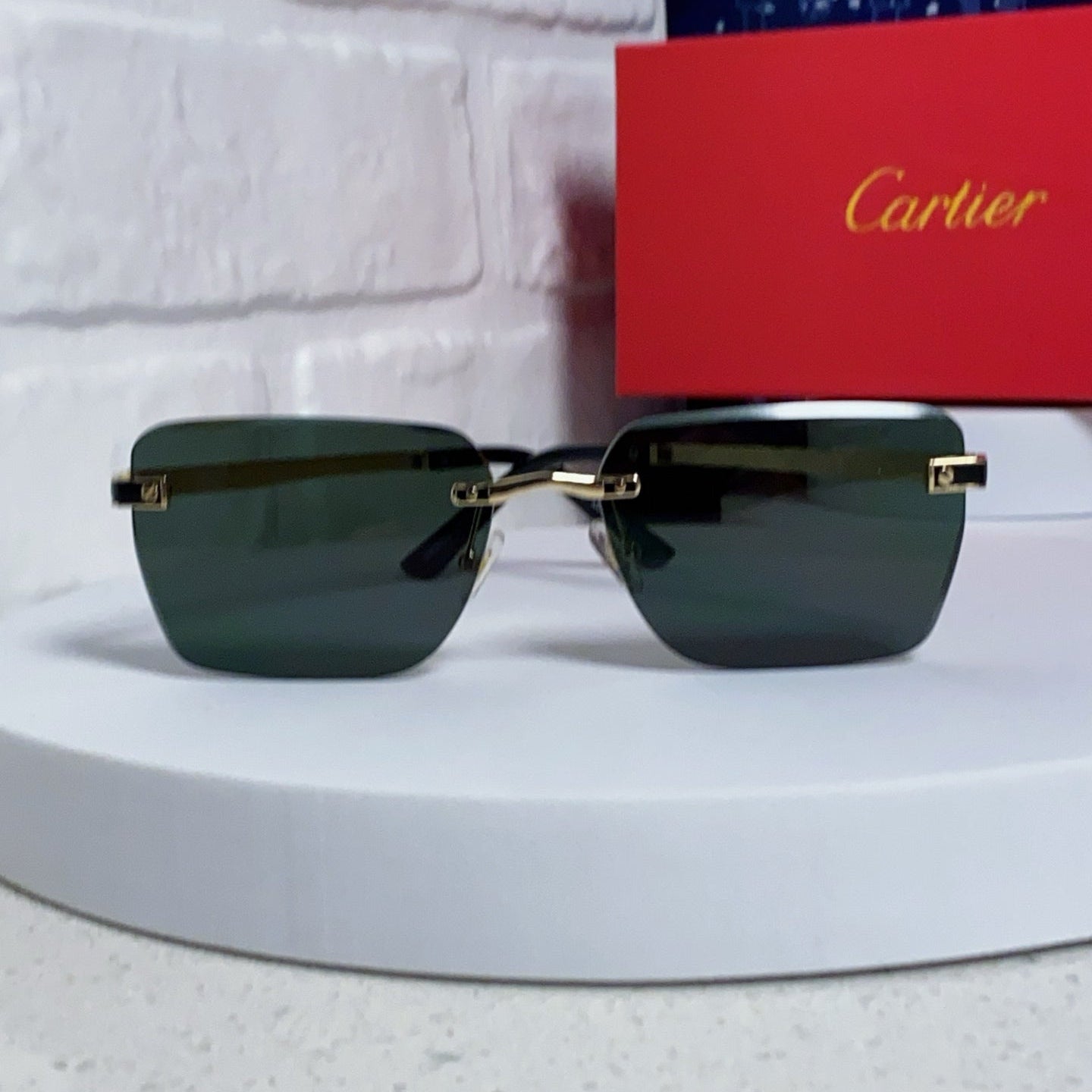 CARTIER 26S RIMLESS RECTANGULAR FRAME IN METAL 438004