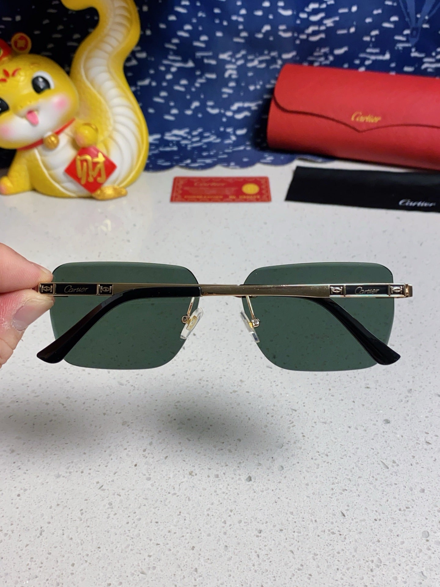 CARTIER 26S RIMLESS RECTANGULAR FRAME IN METAL 438004