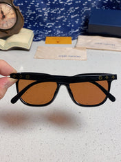 CAT EYE SUNGLASSES 571647 IN BLACK ACETATE BROWN LENS