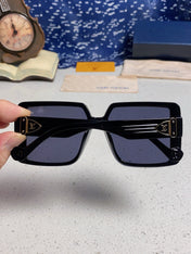 SQUARE SUNGLASSES 571657 IN BLACK ACETATE