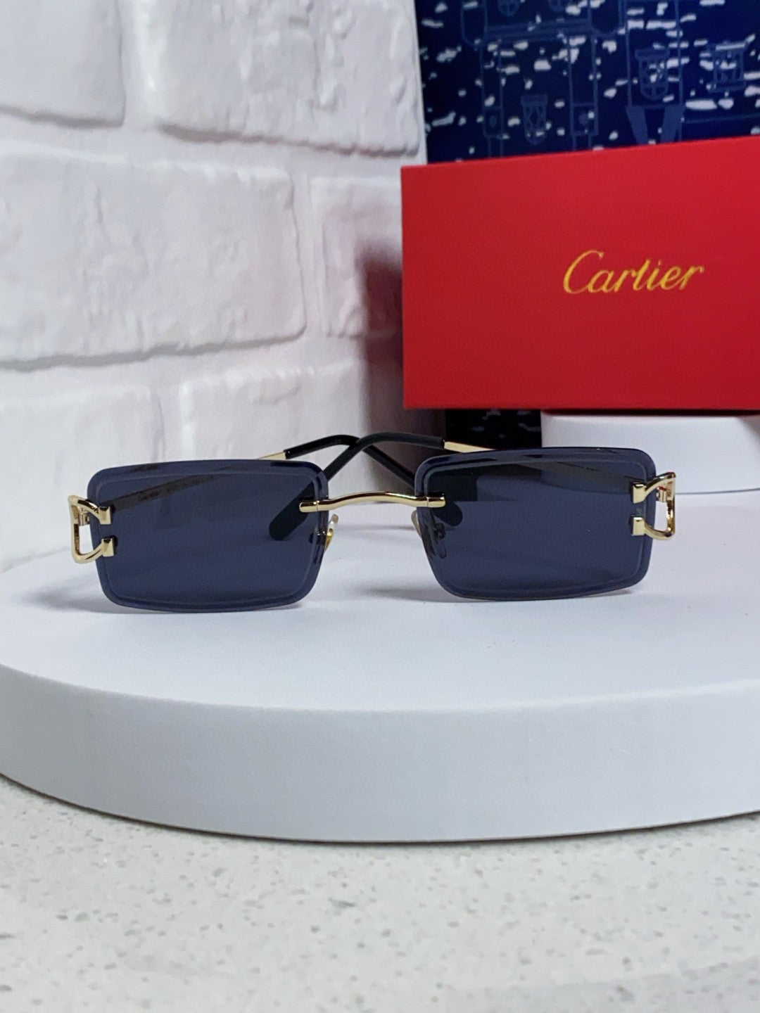 CARTIER 26S RIMLESS RECTANGULAR FRAME IN METAL 435997