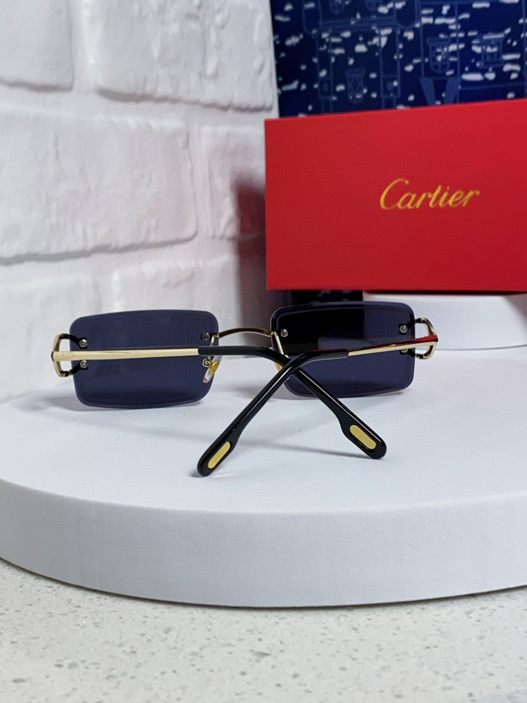 CARTIER 26S RIMLESS RECTANGULAR FRAME IN METAL 435997
