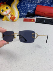 CARTIER 26S RIMLESS RECTANGULAR FRAME IN METAL 435997