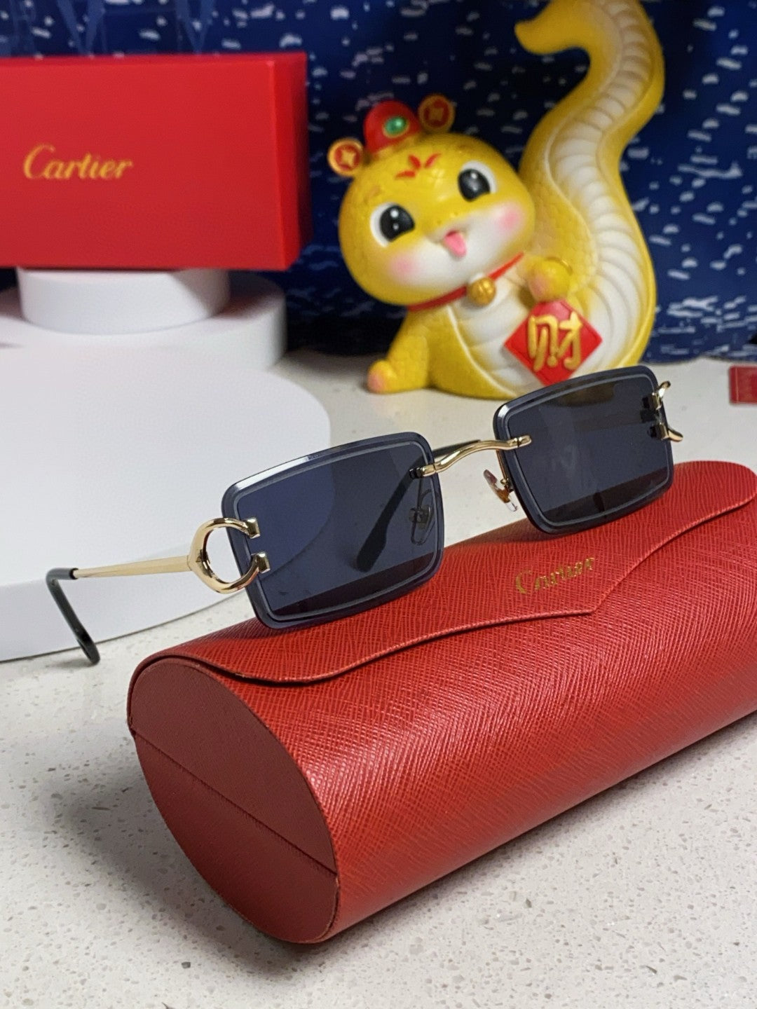 CARTIER 26S RIMLESS RECTANGULAR FRAME IN METAL 435997